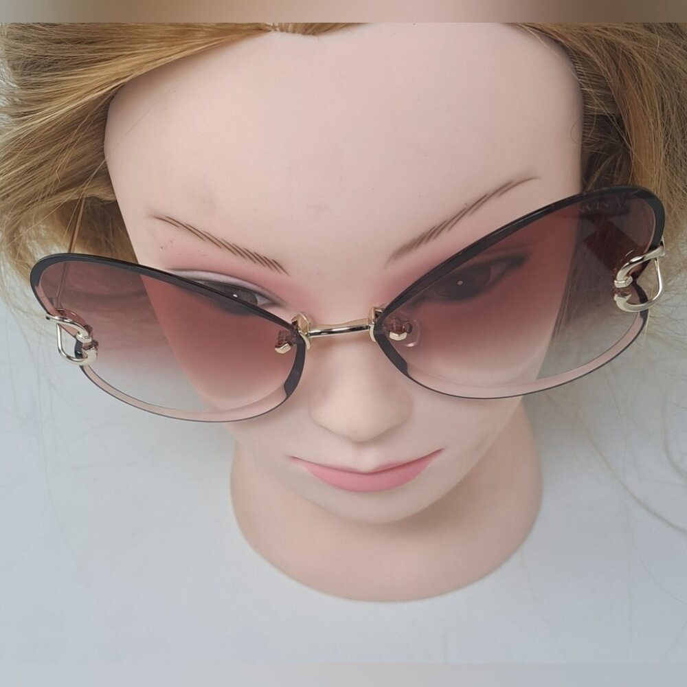 Lanvin Sunglasses Heart Rose Metal Butterfly Rimless Oversized LN124S 67-16-140 - Picture 12 of 14